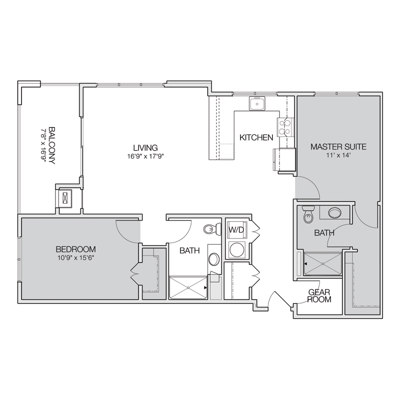 Master Suite and Bedroom Floor Plan