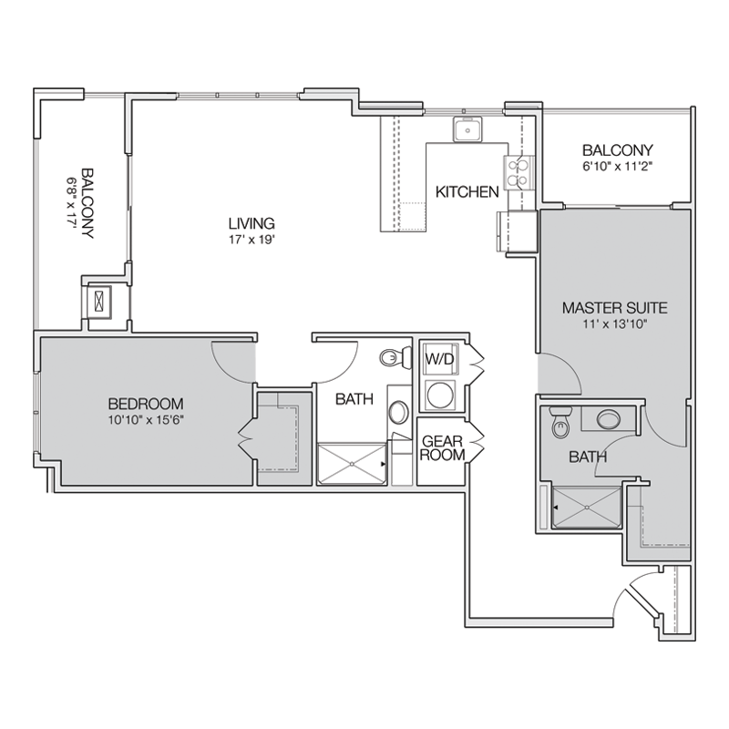 2 Bedroom Apartment for Rent Floor Plan